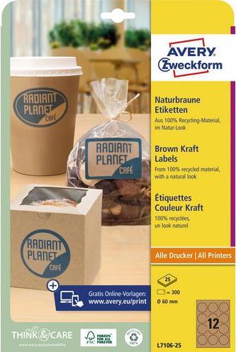 Produktbild Avery Naturbraune Etiketten