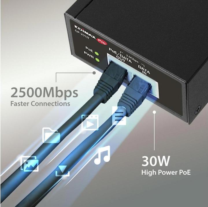 Image du produit edimax IEEE 802.3at Gigabit 30W PoE (802.3af (PoE), 802,3at (PoE+), 30 W)