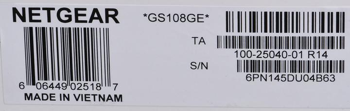 Valeurs nutritives et ingrédients Netgear Gs108ge (8 Ports)