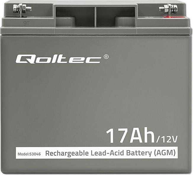 Produktbild Qoltec 53046 AGM Batterie | 12V | 17Ah | max. 255A (12 V, 17 Ah)
