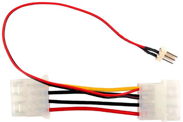 Actual product image InLine 3-pin to 4-pin Molex fan adapter cable