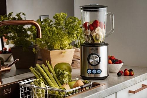 Actual product image Adler Blender AD 4078 Tabletop, 1700 W, Jar material Glass, Jar capacity 1.5 L, Ice crushing, Stainless (EU plug, 800 W)