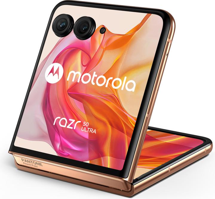 Actual product image Motorola Razr 50 Ultra (512 GB, Peach Fuzz, 6.90", SIM + eSIM, 50 Mpx)