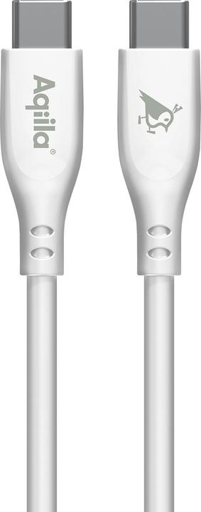 Produktbild Aqiila Cablebird CS12 - USB-C to USB-C Silicon cable, 60W (2m) - White (2 m, USB 2.0, 60 W)