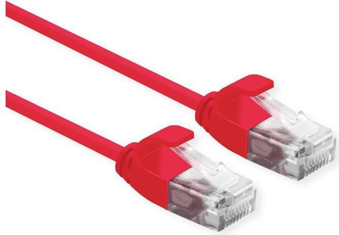 Roline UTP DataCenter Patch Cable Cat.6A, LSOH, slim, red, 1.5 m (U/UTP, CAT6a, 1.50 m)