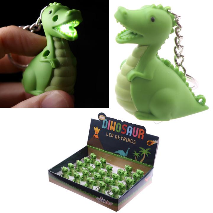 Actual product image Roost Keychain Dino KEY59 LED 10x2.5x4cm