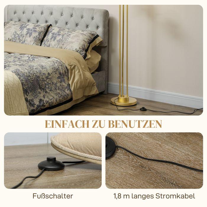 Immagine prodotto Swisshandel24 Stehlampe mit 3 Lampenschirmen, 120W Leselampe, 1,65 m hoch Nachttischlampe (E27)