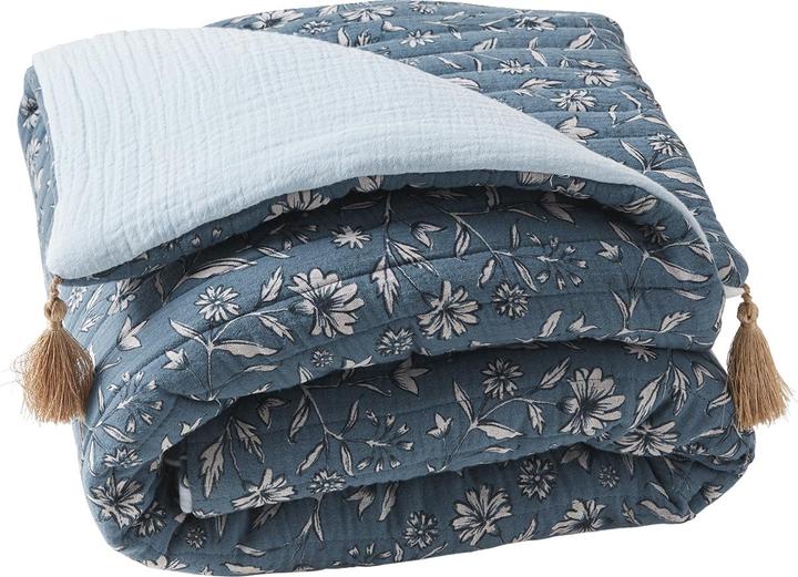 Produktbild Vertbaudet Baby Patchwork-Spieldecke/ Laufstalleinlage INDIEN BLUME, Quasten