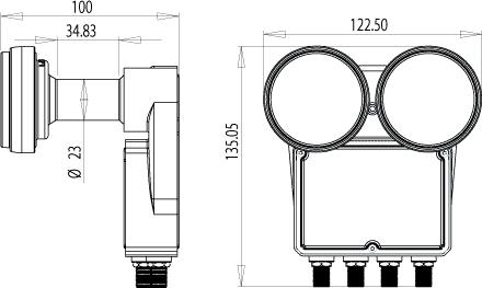 Immagine prodotto inverto Quad Monoblocco 4.3° (Quad LNB, 23mm)