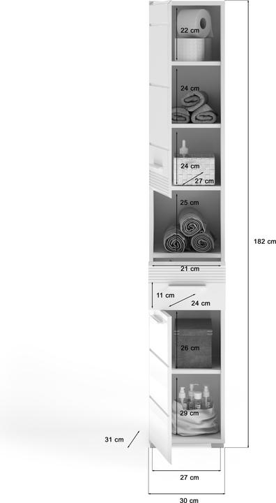 Actual product image Xonox Home Linus (30 x 31 x 182 cm)