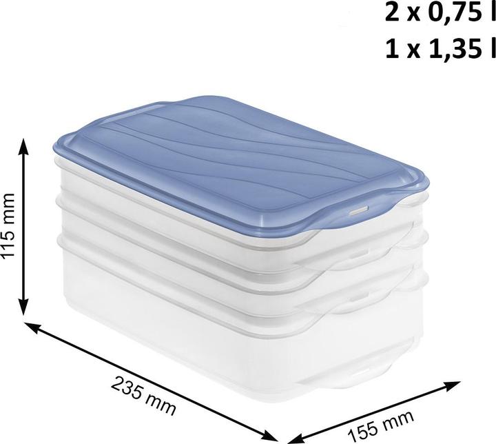 Image du produit Rotho Boîte à charcuterie Rondo 3pcs blue (2.85 l)