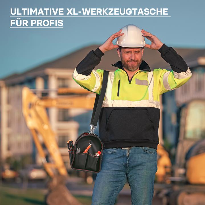 Image du produit Wiltec Sac à outils Taille XL Bandoulière réglable et Poignée Poches intérieures et extérieures Porte-outil
