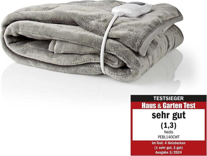 Actual product image Nedis Electric Duvet Cover 1 person 180 x 130 cm 9 heat settings washable overheatun (180 x 130 cm)