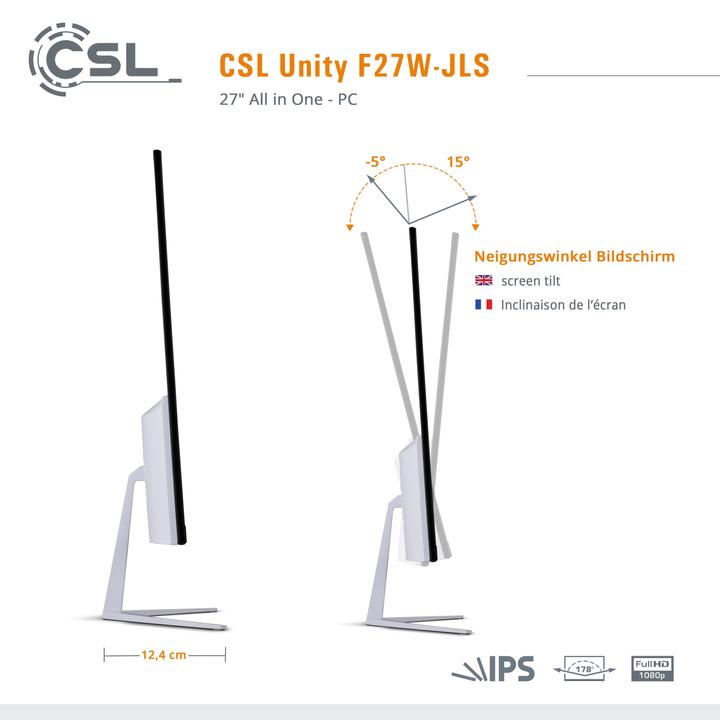 Actual product image CSL All-in-One-PC Unity F27W-JLS / 256 GB / 16 GB RAM / Win 11 Home (Intel Celeron N5100, 16 GB, 256 GB, Intel UHD Graphics)