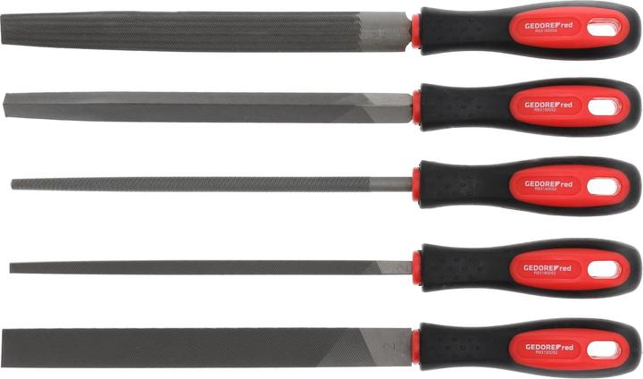 Actual product image Gedore Red red R93000005 File set 3-edge + 4-edge + flat + round + half 5-piece (Cut 2, 310 mm)