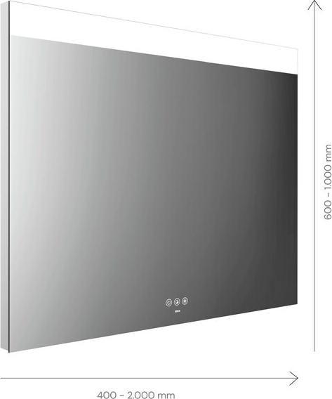 Immagine prodotto Emco Specchio luminoso MI 250+ LED, ampia apertura per la luce in alto, pannello di controllo a sfio
