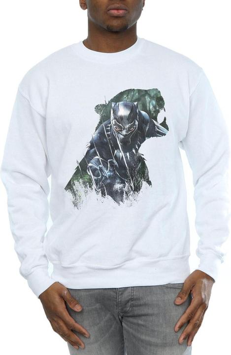 Immagine prodotto Felpa in cotone con silhouette selvaggia di Black Panther (L)