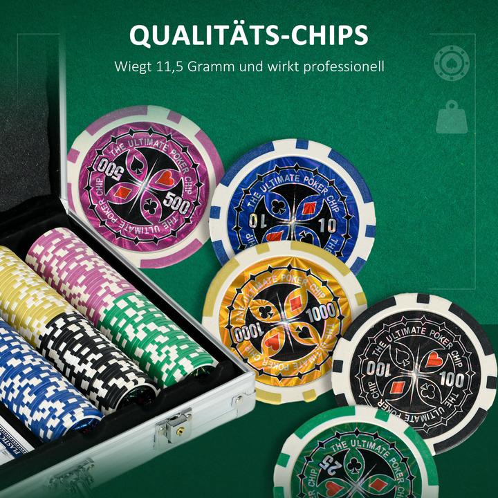 Immagine prodotto SportNow Valigetta da poker con 300 fiches (Tedesco, Inglese)