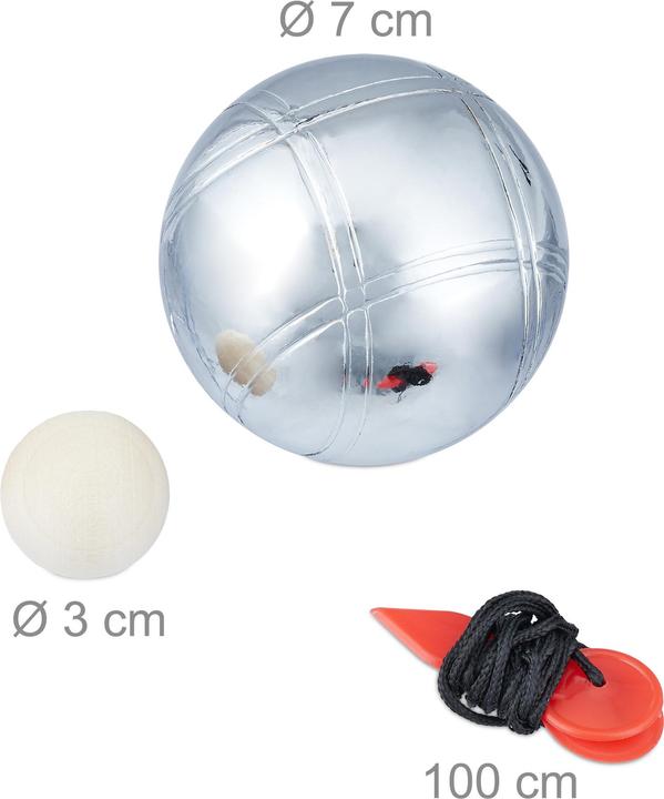 Actual product image Relaxdays Boule Set 6 Balls (6 x, 70 mm)