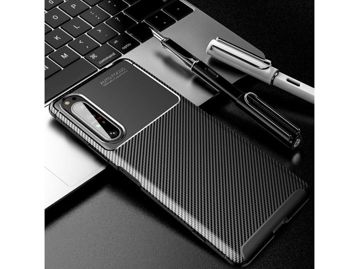 Produktbild Screenguard Sony Xperia 5 II Hülle Carbon Design TPU Case (Sony Xperia 5 II)