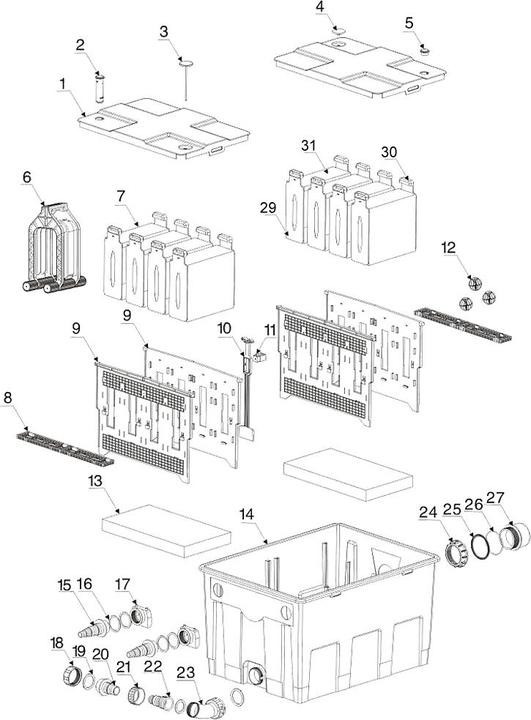 Actual product image SunSun Spare Part CBF-550 Housing for Bio Pond Filter 60000I