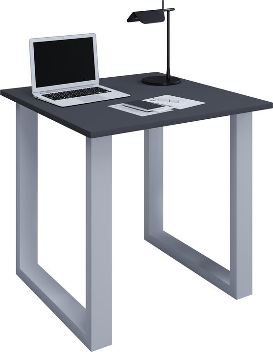Produktbild VCM Holz Schreibtisch Lona U Alu Silber (80 x 80 x 76 cm)