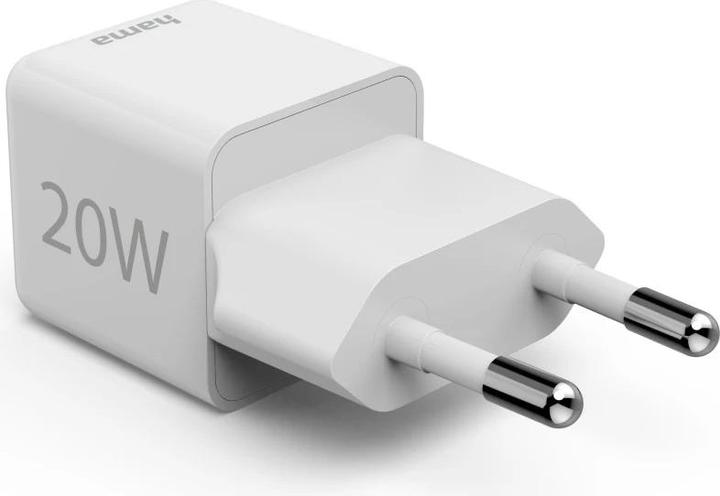 Actual product image Hama Fast charger, USB-C, PD/Qualcomm®, super mini charger, 20 W, white (20 W)