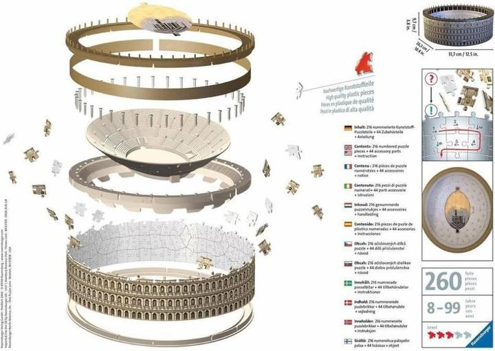 Actual product image Ravensburger Colosseum 3D Building (216 pieces)