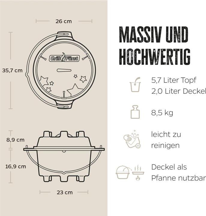 Actual product image Grillfürst Dutch Oven BBQ Edition DO6