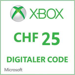 Produktbild Microsoft Xbox Live Guthaben CHF 25