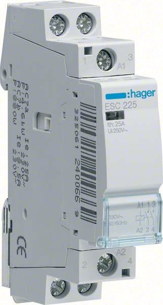 Hager ESC225. Contact Courant admissible : 25 A, section de câble : 1/10 mm², plage de température en