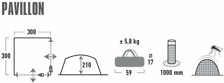 Image du produit High Peak Pavillon 3x3m (300 cm, 300 cm)