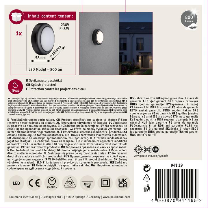 Productafbeelding Paulmann Buiten (800 lm, IP54)