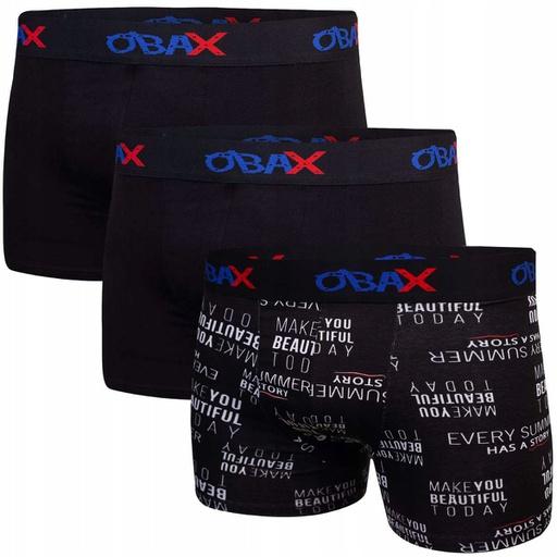 Obax Herren Boxershorts Unterwäsche 3P Schwarz L (L)