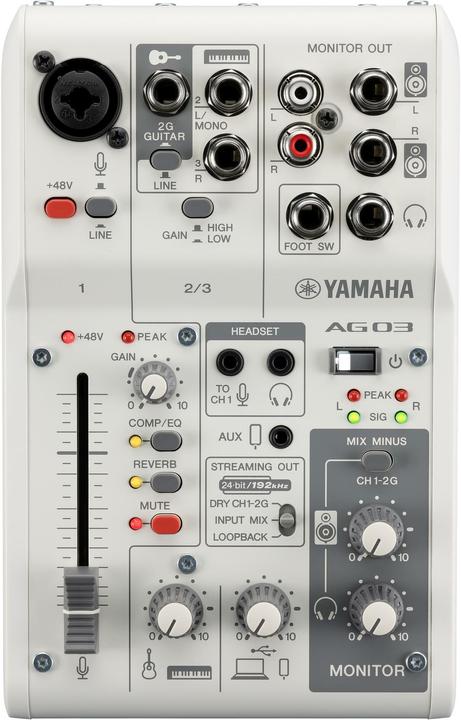 Image du produit Yamaha AG03MK2W Console de mixage Connexion USB (Studio et mixeur live)