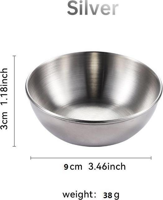 Actual product image JTI 4x small stainless steel bowls (3 cm, 4 x)