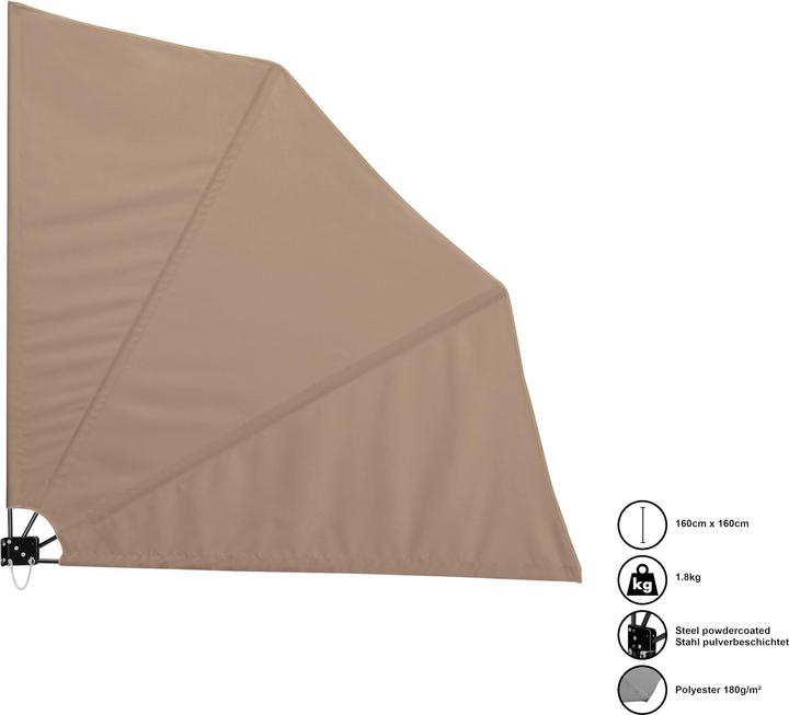 Produktbild Casa.Pro Wandklappschirm Zele 160x160 cm Beige (1.60 m)