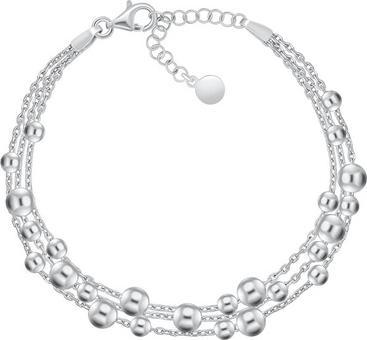 Produktbild Brilio Silver - Triple silver bracelet with beads BRC117W