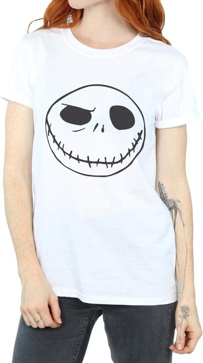 Actual product image Disney Womens/Ladies Nightmare Before Christmas Jack's Big Face Cotton Boyfriend T-Shirt (3XL)