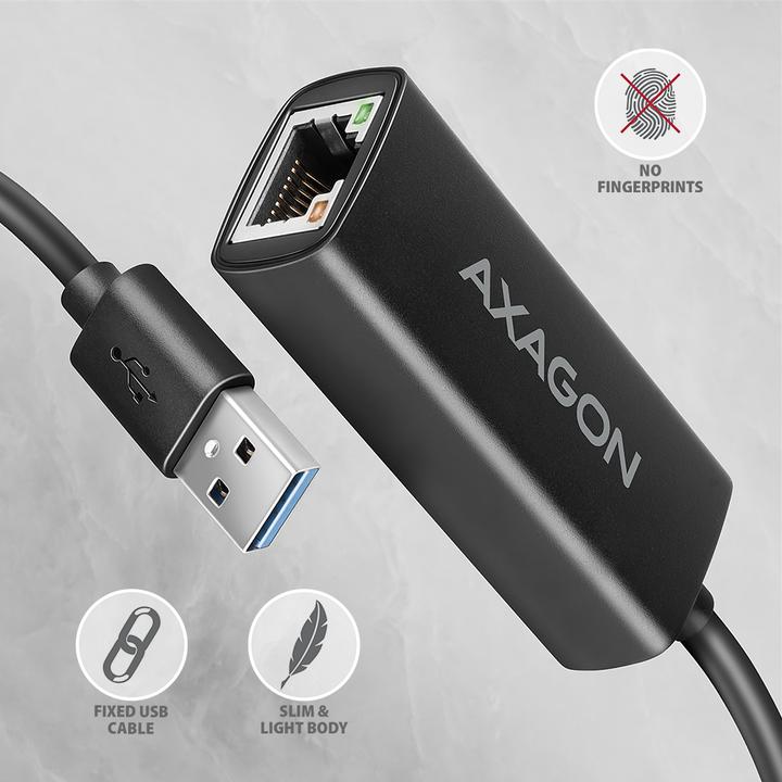 Actual product image Axagon ADE-AR, USB-A 3.2 Gen 1 - Gigabit Ethernet s????ov?? karta, Realtek 8153, auto instal (USB 3.0, RJ45 Gigabit Ethernet (1x))