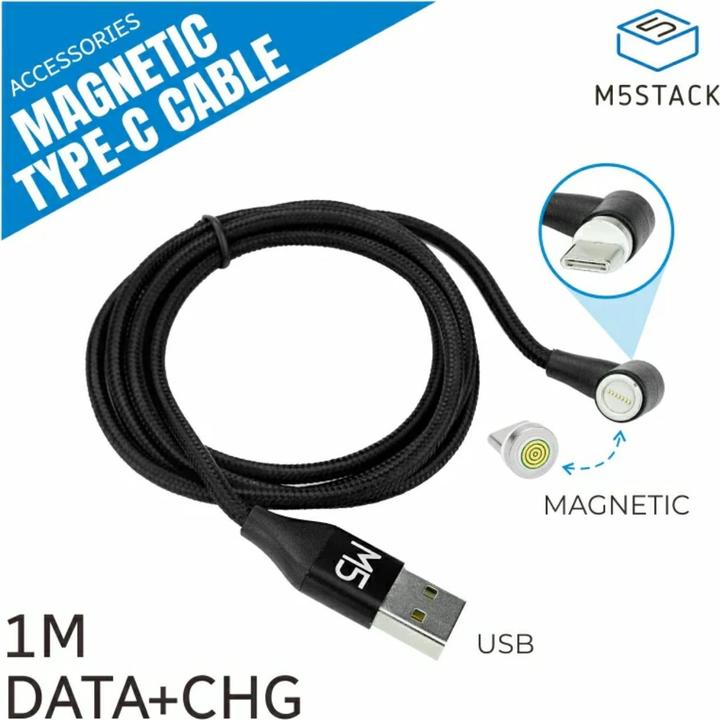 Immagine prodotto M5Stack Cavo magnetico di ricarica dati USB-C angolato da 1 m