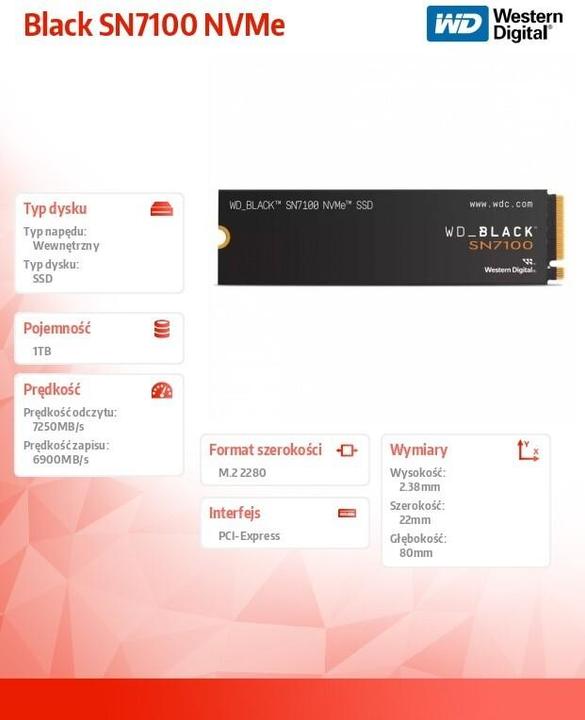 Produktbild WD Black SN7100 (1000 GB, M.2 2280)