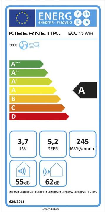 Etichetta energetica Kibernetik FSP Eco (81 m², 13650 BTU/h)