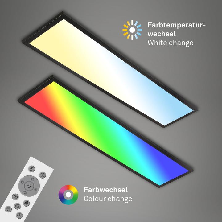 Image du produit Briloner Panneau LED RGB CCT, noir, 1xPlaque LED/24W + LED RGB (2400 lm)