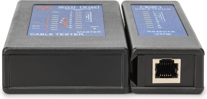 Actual product image Digitus Cable tester, network, RJ45, single-sided tester main unit, remote, PoE tester, with protective case