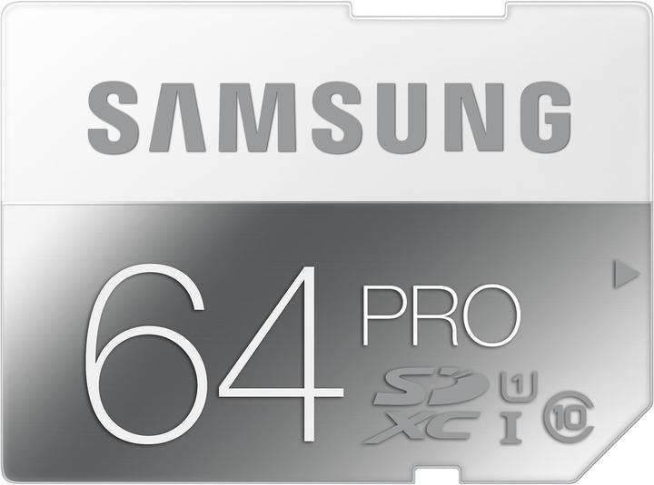 Actual product image Samsung Pro SDXC (64 GB, SDXC, U1, UHS-I)