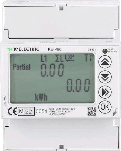 Produktbild K'Electric Drehstromzähler KEP80 MID S0 80A