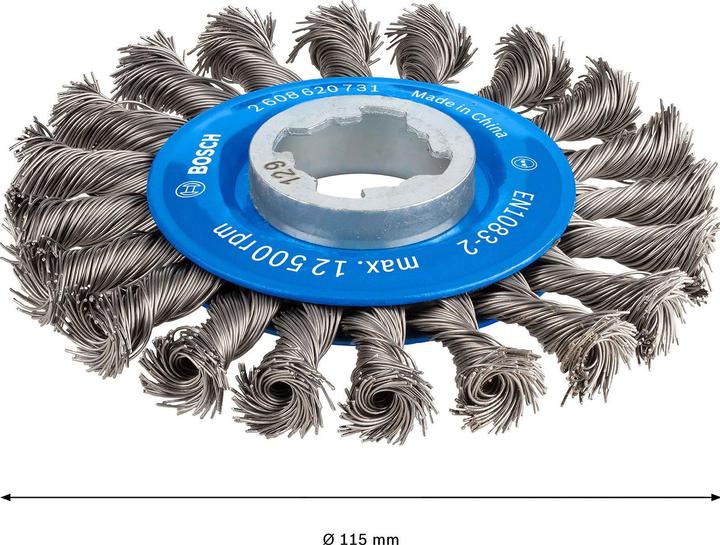 Immagine prodotto Bosch Professional Zubehör PRO Spazzola a disco X-Lock pesante in metallo, 115 x 0,5 mm, filettatura (0,50 mm)