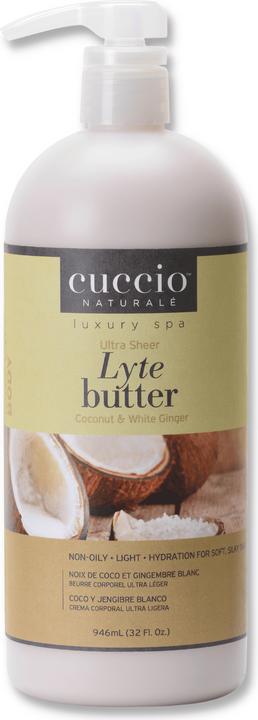 Cuccio Lyte Butter Lotion - Coconut & White Ginger (Körperlotion, 946 ml)