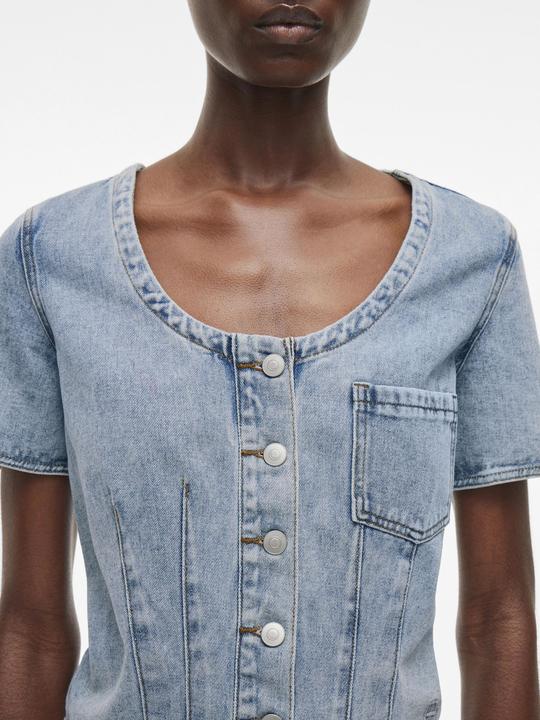 Image du produit Rouge Edit Denim Oberteil mit kurzen Ärmeln (38)